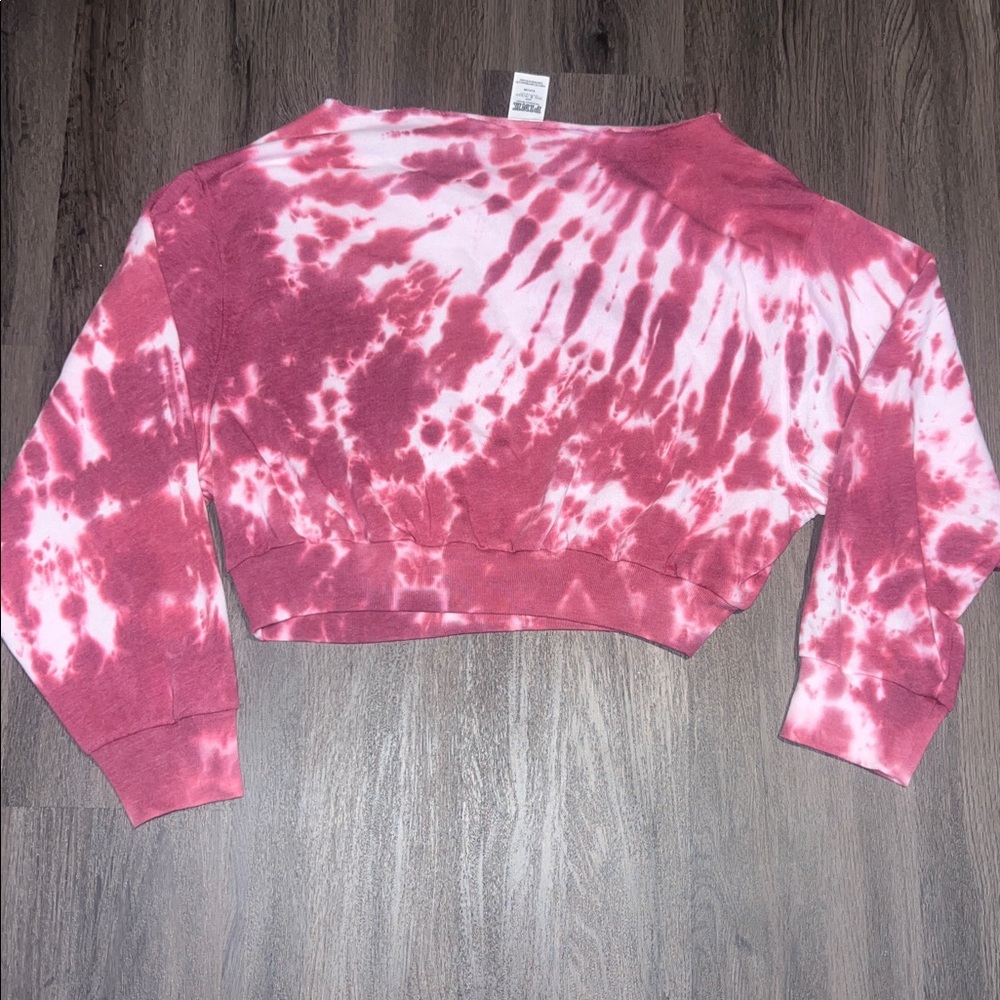 NWOT Victoria’s Secret PINK Tie-Dye Indiana IU Cropped Sweatshirt - Picture 6 of 6